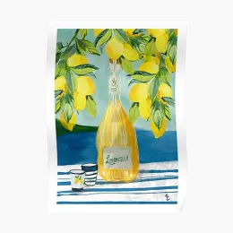 Calligrafia È sempre tempo di limoncello Poster Decor Pittura moderna Decorazione Stampa Arte divertente Casa Murale Camera Parete vintage Senza cornice