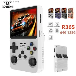 휴대용 게임 플레이어 R36S 레트로 핸드 헬드 비디오 게임 콘솔 Linux 시스템 3.5 인치 I 화면 휴대용 포켓 비디오 플레이어 64GB 128G RG35S + Q2403271