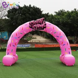 Hot sales 10mW (33ft) with blower advertising inflatable dount archway air blown cartoon food theme arches for event entrance decoration toys sport