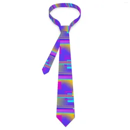 Bow Ties Vibrant ColorBlock Tie Geo Print Printed Neck Vintage Cool Collar For Men Daily Wear Slits Accessories