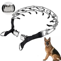 Collars Dog Collar for AntiPull Training QuickRelease Metal Buckle Adjustable Stainless Steel Collar for Dogs Pet Prong Choke Collar