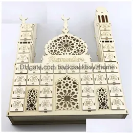 기타 이벤트 파티 용품 Eid Mubarak 카운트 다운 캘린더 DIY Ramadan Ornaments Wooden der Decor 210610 Drop Delivery Home Garden Fe Dhhoc