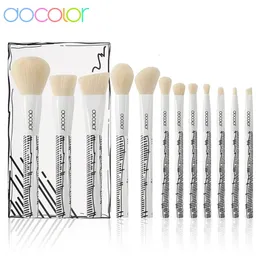 Docolor 12 pezzi pennelli per trucco set fondotinta in polvere fard ombretto labbra per sfumare pennelli per trucco kit di strumenti cosmetici Maquiagem 240315