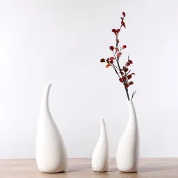 Vasen, nordische Dekoration, weiße Blumenvase, kleine, frische, einfache, moderne Wohnzimmer-Heimdekoration, Blumenarrangement, Keramik