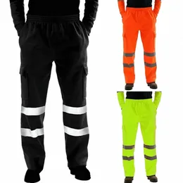 2021 Новые повседневные мужские брюки Sanitati Worker со светоотражающими полосками, флисовые спортивные штаны X3xY #