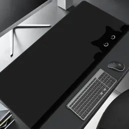 Myszy czarny myszy podkładka kawaii kot słodki biurko laptop gier mousepad japońska grafika dywan duże biurka komputerowe akcesoria myszy myszy