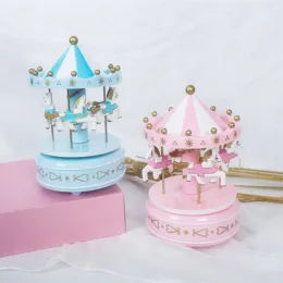 Boxes Yozwoo New Cake Decoration 회전 목마 크리스마스 음악 상자 음악 상자 생일 선물 창조적 인 베이킹 장식