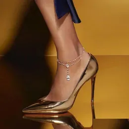 Anklets Hibride Micro Pave Set Aaa Kubik Zirconia Gelang Untuk Wanita Perhiasan Panas Fashion Aksesoris Pesta B 167 230427 Drop Delive Otxw2
