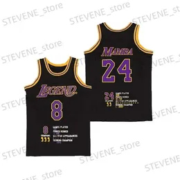 Men's T-Shirts BG Basketball Jerseys LEGEND 24 MAMBA Jersey Digital printing High-Quality Outdoor Sports Five Champions Yellow Black 2023 New T240325