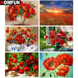 Stitch Homfun Full Square/круглый сверло 5D Diy Diamond Painting "Poppy Flower Presery" Вышивая вышиваемая стежка 5d домашний декор подарок