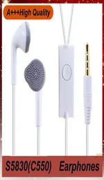 Alta qualidade para samsung s5830 c550 fones de ouvido 150cm linha branca controle universal meia orelha tipo fone de ouvido do telefone móvel ehs61asfwe wit4941933