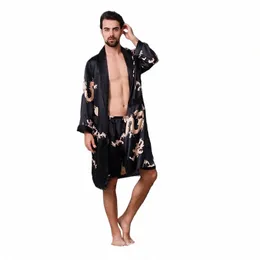 men's Drag Printed Robe Shorts Two-Piece Set Male Bathrobe Gown Kimo Nightwear Oversized 5XL Sleepwear Nightgown Suit w0oB#