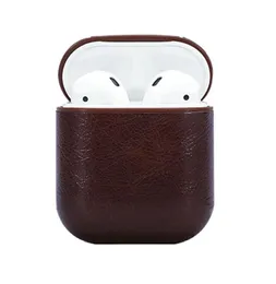 Custodia per airpods moda airpods per Airpods 2 protezione per auricolari PU leahter colore nero rosso marrone con moschettone anti smarrimento4006726