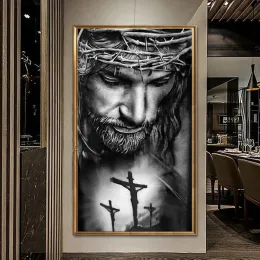 Stitch Huacan 5d Diy Diamond Målning Jesus Cross Full Round Square Embroidery Religion Sale Mosaic Portrait Creative Hobbies