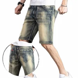 Neue Retro -Denim -Shorts Jeans alte reguläre Fit Straight Summer Trendy Markenqualität High Street Short Pants Y3fu#