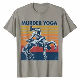 レスリング殺人ナマステ面白いギフトTシャツレトロTシャツは男性のためにタイトなトップスティーカミサコットo5l0＃