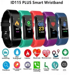 Skärm ID115 Plus Smart Armband Fitness Tracker Pedometer Watch Heart Rate Health Monitor Smart Wristband Universal Android Cellp4779219