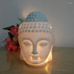 Kerzenhalter Transparent Buddha Kopf Halter Keramik Handwerk Statue Kreativität Chinesisches Weißes Porzellan Wohnkultur 1 Stück