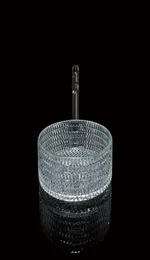 Design de padrão de diamante Banheiro redondo transparente Handmade Washbasin bancada de bancada Washbasin Weised Glassware Sink5744484