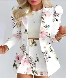 Women039s Anzüge Blazer Frühen Frühling Anzug Langarm Einfarbig Jacke Mit Mini Rock Zweiteiler Tailleur Femme Blazer Und 4133854