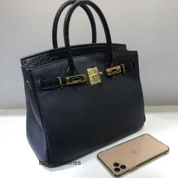 Оригинальная сумка birkkns, высококачественная кожаная сумка с чехлом из крокодиловой кожи и лоскутной женской сумкой из личи 25 30 56DB