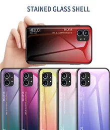 Capas de telefone de vidro temperado de cor gradiente fina fina para nada telefone 1 telefones à prova de choque funda3341285