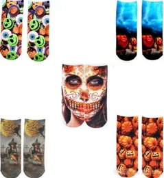 Abóbora estranha meia hallonween meias engraçado 3d impressão digital chaussette unissex desenho animado casual meias moda algodão tornozeleira 20 estilo 9734332