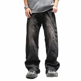 pfhq Men's High Street Flare Jeans American Fi Darkwear Avant-garde Tide Autumn Denim Decstructi Wide Leg Pants 21Z2533 G89z#