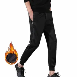 men's Winter Lambswool Warm Thicken Sweatpants Man Fi Joggers Casual Pants Men Brand Plus Fleece Lace-up Trousers K7XV#