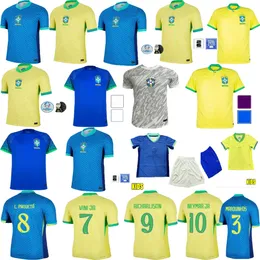 Gorąca sprzedaż Brazylia 24/25 Copa America Cup koszulki piłkarskie Camiseta de futbol Paqueta Raphinha Football Shirt Maillot Marquinhos Vini Jr Richarlison Men Kids Neymar
