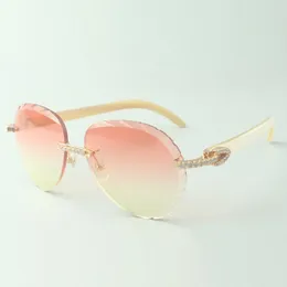 Klassische Medium Diamond Sonnenbrille 3524027 mit weißen Büffelhornarme Brille Direktverkaufsgröße 18-140 mm
