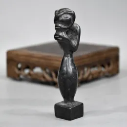 彫刻ホンシャン文化アンティーク鉄のmet石エイリアンの彫像と彫刻コレクションペンダント装飾品ホームデッカーデスク装飾