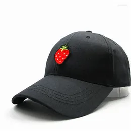 Bola bonés morango fruta bordado algodão casquette boné de beisebol hip-hop ajustável snapback chapéus para menino e menina 177