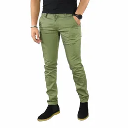 NOWOŚĆ MĘŻCZYZN FI Solid garnituru Eleganckie Slim Fit Spodnie społeczne Spodnie Cargo Press Spanty Busin Office Party Dr Pencil Pants 82qs##