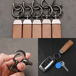 Update Luxury Leather Lanyard Car Keychain Zinc Alloy Buckle Motorcycle Key Ring Holder Car Diy Key Chain For Men Women Jewelry Gift