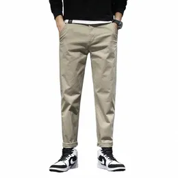rozciągnięte spodnie ołówkowe Mężczyźni Cable Spodnie luźne plus rozmiar 46 44 42 40 ołówek chino elastyczne męskie zielone zielone proste ubranie t4yu#