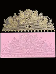 minsunbak New Lace Silicone Mould Exquisite Wedding Cake Edge Decoration Fondant Lace Mat Food Grade Silicone 2102255554210