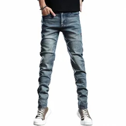 Jeans Homens Skinny Stretch Mens Wing Jeans Fi Slim Fit Jeans Calças Casuais Calças Jean Masculino Azul TP3607 j2Vz #