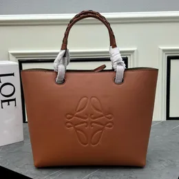 Anagram Tote Klasik Calfskin Lüks Lüks Üst Tasarımcı Tote Çanta Kadın Moda Omuz Çantası Üst Tutlu Çantalar Buzağı Dantelli Kapatma Omuz veya Üst Saplı Taşıma