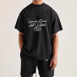 Мужские футболки, мужские дизайнерские спортивные залы, хлопковая футболка с коротким рукавом и буквенным принтом, футболка для фитнеса Homme
