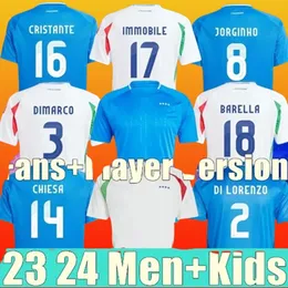 125 إيطاليا لكرة القدم قميص 125th 24 25 الذكرى الرجعية Baggio Italia Verratti Chiesa 1994 Maglie Da Calcio Totti Football Shirt Barella Maldini Bonucci Kids Kit