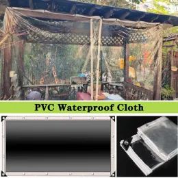 Nets PVC 99.99 ٪ الشفافية المقاومة للمطر من القماش العريشة جناح الغطاء المقاوم للماء نباتات حديقة سقيفة السقف سقف المظلة شرفة القنب