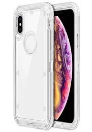 Transparente Heavy Duty Defender Case Absorção de Choque Crystal Clear Case Para Iphone XS Max XR 8 Plus Samsung Note 9 S10 Sem Clipe OP6402193