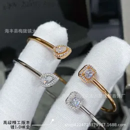 Designer-Messikas-Schmuck: Mccarthy Water Drop Rock Sugar Offenes Armband voller Diamanten, birnenförmiges Paar-Armband, quadratisches Diamant-Armband aus 18 Karat Roségold