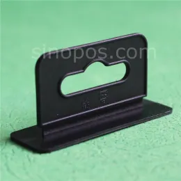Trilhos moldados abas de suspensão resistentes, pacote de caixa euro cabide slot buraco preto aba de suspensão mercadoria cabeçalho gancho alça de exibição de plástico