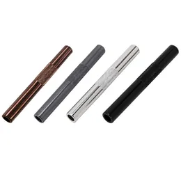 Colorful Metal Smoking Pipe Dispenser Accessories 70mm Sunff Snorter Tube Tobacco Hand Pipe Pen Style Sniffer Aluminum Snuffs Snorter