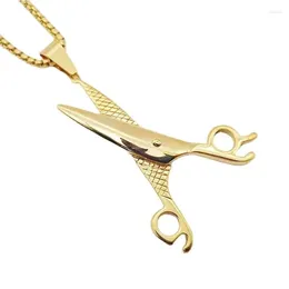 Hänge halsband guld färg rostfritt stål frisörsalong verktyg sax halsband barber dyrare mode smycken smycken