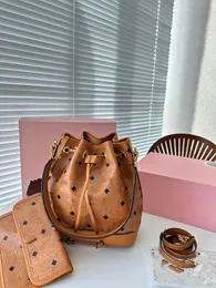 Bolsa de ombro feminina bolsa de corrente de designer carteira de alta qualidade bolsa diagonal, bolsa balde com cordão, bolsa linda.