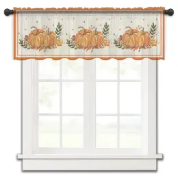 Tende Ringraziamento Autunno Acquerello Zucca Cucina Tenda piccola Tulle Tenda corta velata Camera da letto Soggiorno Decorazioni per la casa Tende in voile