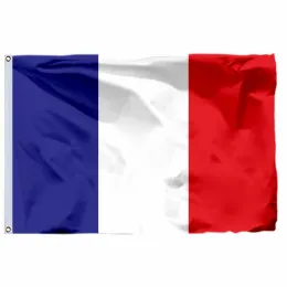 Acessórios Bandeira francesa da França Cor viva Varanda interna Decoração ao ar livre Costura dupla Bandeiras nacionais da França Banners com ilhós de latão